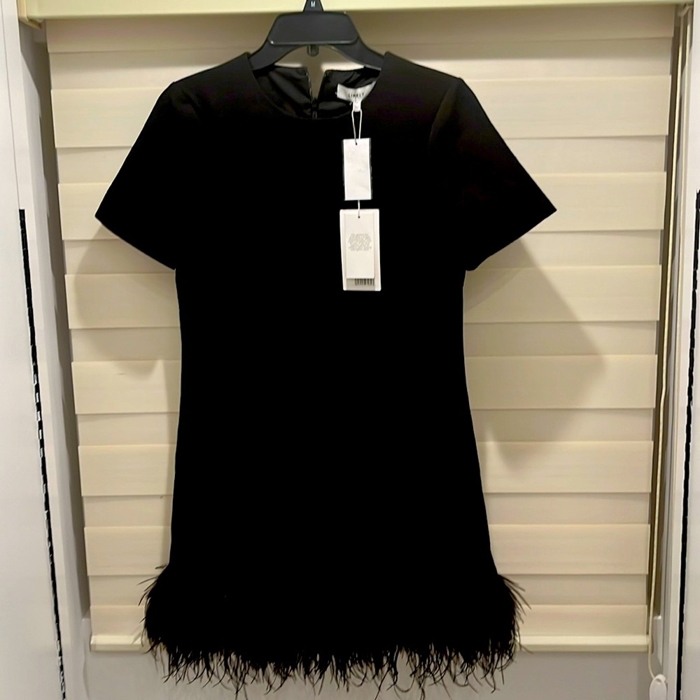 Black feather dress by Likely